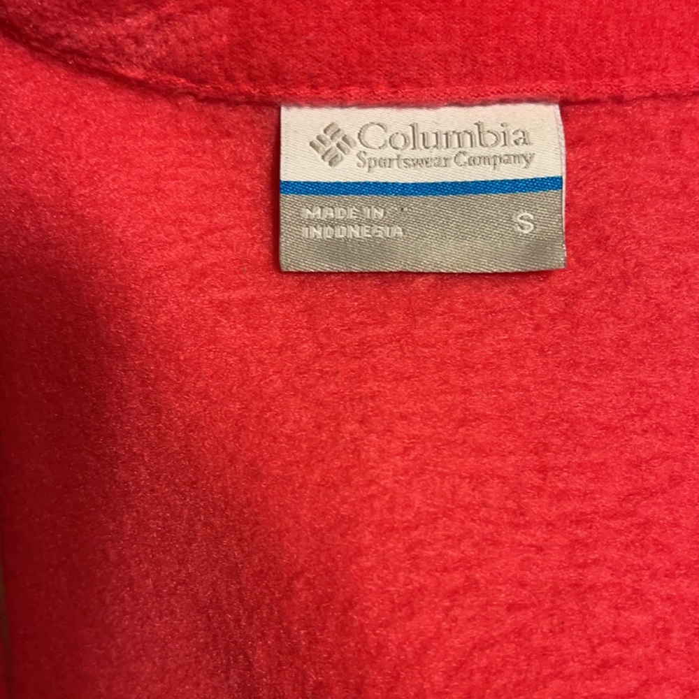 Women’s Size Small Columbia Fuchsia Pink Fleece Winter Zip Up Vest w/ Pockets - Picture 7 of 7